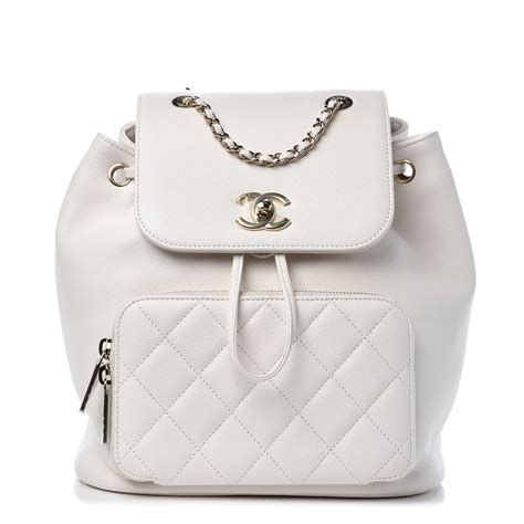 chanel white backpack